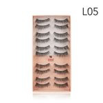 Buy Bronson Professional Eyelash set 3D false long and natural eye makeup 10 pairs No. L05 - Purplle