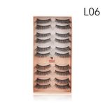 Buy Bronson Professional Eyelash set 3D false long and natural eye makeup 10 pairs No. L06 - Purplle
