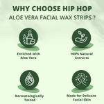 Buy Hiphop Skincare Aloe Vera Facial Wax Strips - For Upper Lips & Sidelocks (20 Strips) - Purplle
