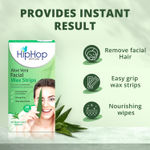 Buy Hiphop Skincare Aloe Vera Facial Wax Strips - For Upper Lips & Sidelocks (20 Strips) - Purplle