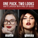 Buy NEUD Matte Liquid Lipstick Red Kiss with Jojoba Oil, Vitamin E and Almond Oil - Smudge Proof 12-hour Stay Formula with Free Lip Gloss - Pack of 1 - Purplle