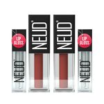 Buy NEUD Matte Liquid Lipstick Jolly Coral with Jojoba Oil, Vitamin E and Almond Oil - Smudge Proof 12-hour Stay Formula with Free Lip Gloss - 2 Packs - Purplle