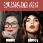 Buy NEUD Matte Liquid Lipstick Jolly Coral with Jojoba Oil, Vitamin E and Almond Oil - Smudge Proof 12-hour Stay Formula with Free Lip Gloss - 2 Packs - Purplle