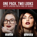 Buy NEUD Matte Liquid Lipstick Mocha Brownie with Jojoba Oil, Vitamin E and Almond Oil - Smudge Proof 12-hour Stay Formula with Free Lip Gloss - 2 Packs - Purplle