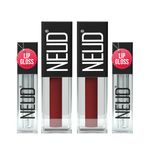 Buy NEUD Matte Liquid Lipstick Red Kiss with Jojoba Oil, Vitamin E and Almond Oil - Smudge Proof 12-hour Stay Formula with Free Lip Gloss - 2 Packs - Pack of 2 - Purplle