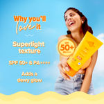 Buy Aqualogica Glow+ Dewy Lightweight Sunscreen Gel SPF 50+ PA++++ with Papaya & Vitamin C 80 gm - Purplle