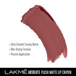 Buy Lakme Absolute Plush Matte Lip Crayon 302 Roasted Almond (2.8 gm) - Purplle