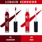 Buy KINDED Liquid Sindoor Longlasting Water Resistant Smudge Proof Quick Drying Bridal Sindur Kumkum for Women with Sponge Tip Applicator Stick (6 ml each, Matte Finish, Combo Pack Maroon & Red Colour) - Purplle