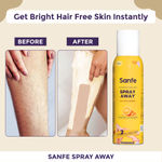 Buy Sanfe Painless & Detan Hair Removal Spray Foam - 200 ml | For Chest, Legs, Arms & UnderArm | Removes Hair in 10 Minutes with Skin Detan | Orange Peel, Aloevera, Vitamin E & Niacinamide - Purplle