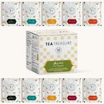 Buy Tea Treasure Assorted tea Sampler: Pure chamomile, Spearmint Tea, Berry Blast Tea, Slim life, 28 day detox (Each 2 Tea bags) - Purplle