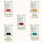 Buy Tea Treasure Assorted tea Sampler: Pure chamomile, Spearmint Tea, Berry Blast Tea, Slim life, 28 day detox (Each 2 Tea bags) - Purplle