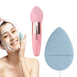 Buy Majestique Facial Cleaning Sponge with Cut Makeup Sponge CMB538 - Color May vary - 2 Pcs - Purplle