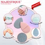 Buy Majestique Facial Cleaning Sponge with Cut Makeup Sponge CMB538 - Color May vary - 2 Pcs - Purplle