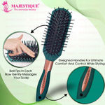 Buy Majestique Sleek All- Purpose Hair Brush | Separating, Shaping & Defining Curls | Nylon Bristles Hair Comb - Velvet Green 1 Pc - Purplle