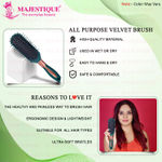 Buy Majestique Sleek All- Purpose Hair Brush | Separating, Shaping & Defining Curls | Nylon Bristles Hair Comb - Velvet Green 1 Pc - Purplle