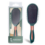 Buy Majestique Velvet Styling Hair Brush | Nylon Round-Tip Bristles Hair Comb | Mini Paddle Hair Brush | For Detangling, Separating, Shaping - Green 1 Pc - Purplle