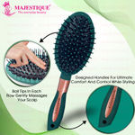 Buy Majestique Oval Shape Detangling Hair Brush | Perfect for Curly Hair, Straight Hair, Wet or Dry Use - Velvet Green - Purplle