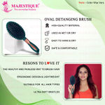 Buy Majestique Oval Shape Detangling Hair Brush | Perfect for Curly Hair, Straight Hair, Wet or Dry Use - Velvet Green - Purplle