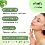 Buy Mystiq Living Tan Removal Face Pack Green Coffee Blemish Clear Face Mask (100 GM) with Kojic Acid, Anti Pigmentation, Dark Spot Removal, De Tan, Skin Brightening & Glowing Skin For Women & Men - Purplle