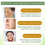 Buy Mystiq Living Tan Removal Face Pack Green Coffee Blemish Clear Face Mask (100 GM) with Kojic Acid, Anti Pigmentation, Dark Spot Removal, De Tan, Skin Brightening & Glowing Skin For Women & Men - Purplle