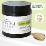 Buy Mystiq Living Tan Removal Face Scrub Green Coffee Blemish Clear (100 Gm) Coffee Scrub For De tan Exfoliate Dead Skin and Blackheads, Skin Brightening with Walnut For Women & Men - Purplle