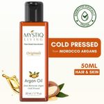 Buy Mystiq Living Argan Oil, Cold Pressed Organic, Pure Moroccan Argan Oil For Hair, Skin, Face Beard - 50 ml - Purplle