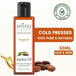 Buy Mystiq Living Jojoba Oil Pure and Cold Pressed (50 ml) For Face, Skin, Body & Hair Growth - Purplle