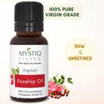 Buy Mystiq Living Rosehip Oil (15 ml) Rose Hip Face Oil Natural Serum, Facial Oil, Face Massage Oil,100% Pure, Cold Pressed Oil for Face, Skin and Hair - Purplle