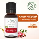 Buy Mystiq Living Rosehip Oil (15 ml) Rose Hip Face Oil Natural Serum, Facial Oil, Face Massage Oil,100% Pure, Cold Pressed Oil for Face, Skin and Hair - Purplle