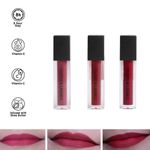 Buy Cuffs N Lashes Matte Mini Set of 3 Matte Liquid Lipstick, TFW (6 gm) - Purplle