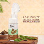 Buy Just Herbs Tea Tree Mint Acne Foaming Face Wash for Acne & Blackheads, Suitable for Men & Women 100 ml - Purplle