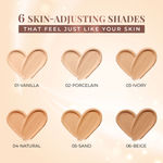 Buy Just Herbs 12 Hours Full Coverage Serum Foundation SPF 30+ With Rosehip Oil And Rice Starch, Natural -30 ml - Purplle