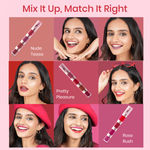 Buy NY Bae 4 In 1 Lip Play Liquid Lipstick | Lipstick Combo | Lipstick pallete | Pink & Red Lipstick | Matte Mini Lipstick | Waterproof | Lipstick Set | Lip and Cheek Tint - Rose Rush (4ml) - Purplle