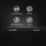 Buy IKONIC PROFESSIONAL Hair Straigtner - Glam | Black | Ceramic Tourmaline | Corded Electric | Hair Type - All | Heating Temperature - Up To 230 Degrees Celsius - 1 Pc - Purplle