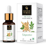 Buy Good Vibes Liquorice De-Tan Serum | Evens Skin Tone, Lightens | No Parabens, No Sulphates, No Animal Testing (10 ml) - Purplle