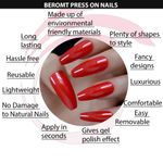 Buy BEROMT PREMIUM GLOSSY NAILS- 304 (NAIL KIT INCLUDED) - Purplle
