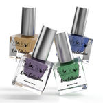 Buy Bella Voste Professional Sand Holographic Nail Polish COMBO of 4 pcs (Dusty Denim blue , Aquamarine green , Peach Gold, Vibrant royal blue) , Glam & Vibrant Colors with Shimmers - Purplle