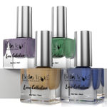 Buy Bella Voste Professional Sand Holographic Nail Polish COMBO of 4 pcs (Dusty Denim blue , Aquamarine green , Peach Gold, Vibrant royal blue) , Glam & Vibrant Colors with Shimmers - Purplle