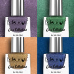 Buy Bella Voste Professional Sand Holographic Nail Polish COMBO of 4 pcs (Dusty Denim blue , Aquamarine green , Peach Gold, Vibrant royal blue) , Glam & Vibrant Colors with Shimmers - Purplle