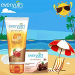 Buy Everyuth Naturals Pure & Light SPF 50 Sun Block Lotion + Tan remover Scrub 50g Free Combo - Purplle