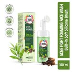 Buy Buds & Berries Clove & Tea Tree Oil Foaming Face Wash for treating acne with Built-In Soft Silicone Brush | pH Balanced Gentle Face Wash | No Sulphate, No Paraben (150 ml) - Purplle