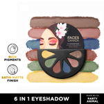 Buy FACES CANADA 6 in 1 Eyeshadow Palette - Party Animal 04, 6 gm | Olive Butter & Macadamia Oil | Vibrant Colors | Highly Pigmented | Easily Blendable | Silky Satin Texture | No Crease | Cruelty-Free - Purplle