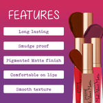 Buy Jaquline USA Mad About Matte Liquid Lipstick Red Siren (6.5 ml) - Purplle