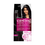 Buy L'Oreal Paris Casting Creme Gloss Hair Color With Glycolic Gloss Complex | Shade 200 - Ebony Black | 60ml + 40ml + 60g - Purplle