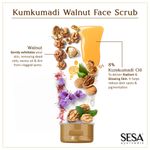 Buy SESA 8% Kumkumadi Walnut Skin Brightening Face Scrub I All Skin Types I Dermatologically Tested I For Glowing Skin, Skin Lightening , Reduces Dark Spots , Removes Blackheads, Whiteheads & Dead SkinI De-Tans I For Men & Women I100gm - Purplle