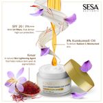 Buy SESA 8% Kumkumadi Kesar Skin Brightening Day Cream with SPF 20 & PA +++ I 50 gm I Ayurvedic , Lightweight Moisturizer, For Glowing Skin, Skin Brightening & Lightening cream, Protection from sun damage & Reduced Dark spots - Purplle