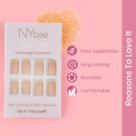 Buy NY Bae Nail It Nail Extensions With Adhesive | Artificial Nails | Gel Nails Set | Easy Application | Nail Art Kit - Charming Caramel 12, 24 Nails - Purplle