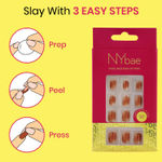 Buy NY Bae Pretty Real Stick On Nails | Artificial Nails | Gel Nails Set | Easy Application | Nail Art Kit - Nude Attitude - Purplle