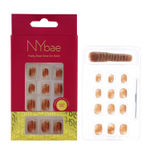 Buy NY Bae Pretty Real Stick On Nails | Artificial Nails | Gel Nails Set | Easy Application | Nail Art Kit - Nude Attitude - Purplle