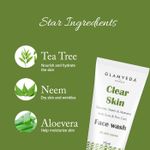 Buy Glamveda Clear Skin Tea Tree, Neem & Aloe Vera Anti Acne Face Wash (75 ml) - Purplle